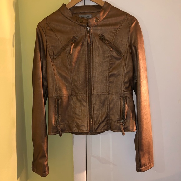 Mad modele! Jackets & Coats Bronze Leather Jacket Poshmark